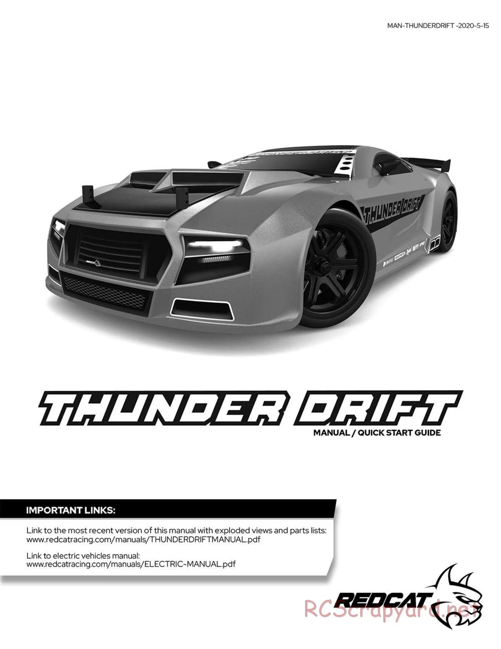 Redcat Racing - Thunder Drift - Manual - Page 1