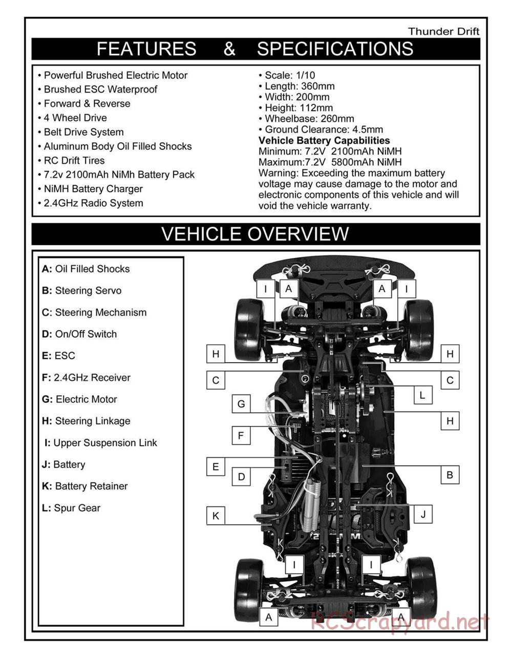 Redcat Racing - Thunder Drift - Manual - Page 3