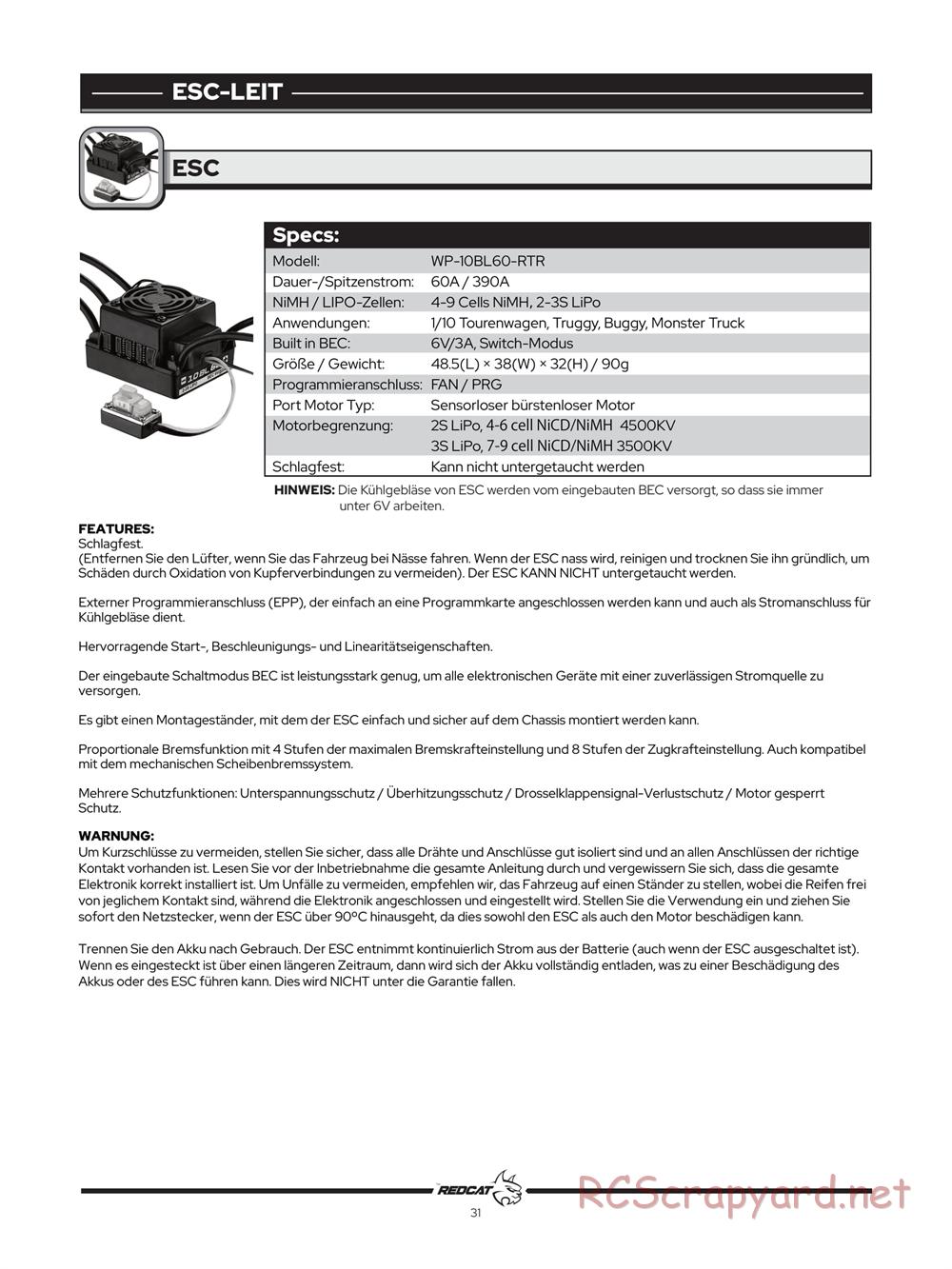 Redcat Racing - Tornado EPX Pro - Manual - Page 32