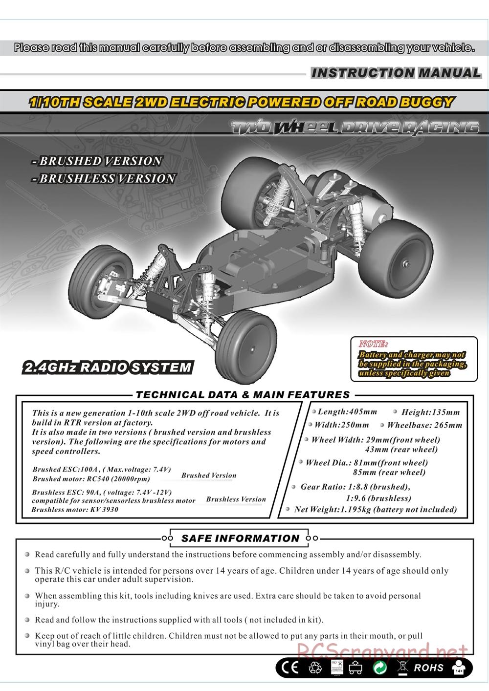 Redcat Racing - Twister XB - Manual - Page 1