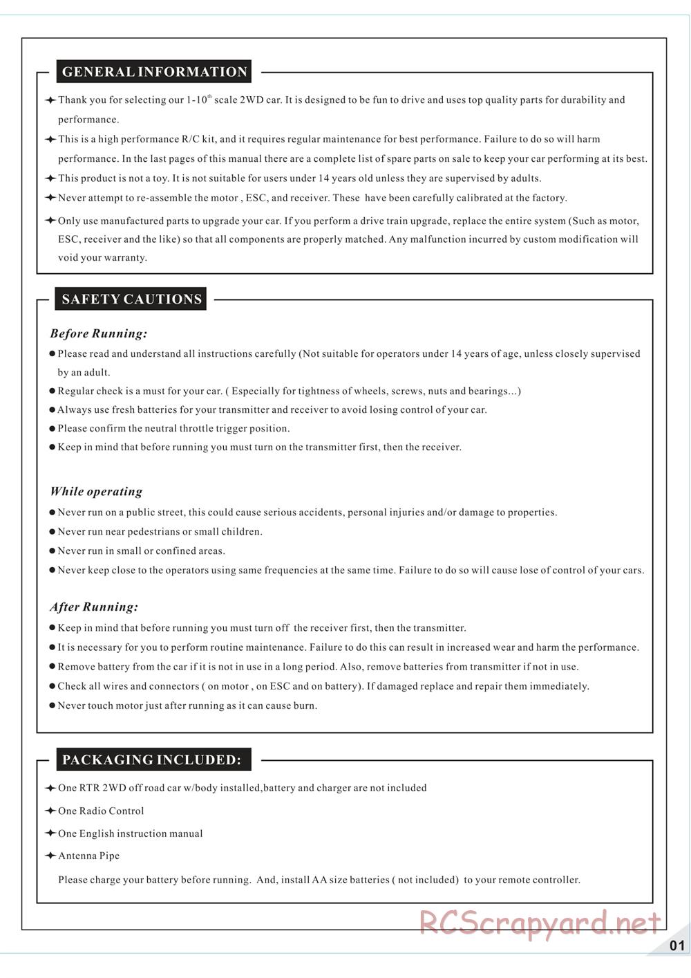 Redcat Racing - Twister XB - Manual - Page 3