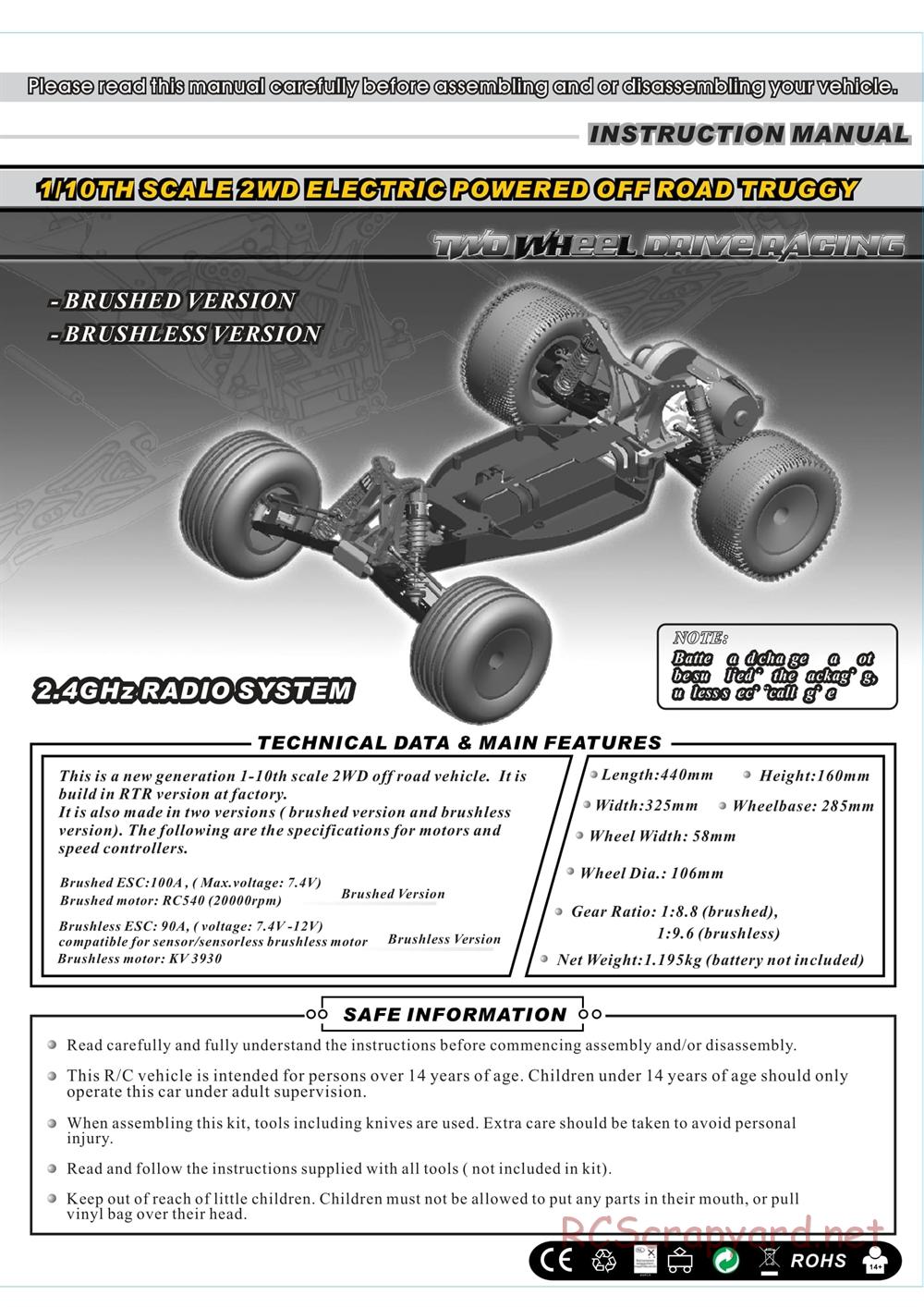 Redcat Racing - Twister XTG - Manual - Page 1