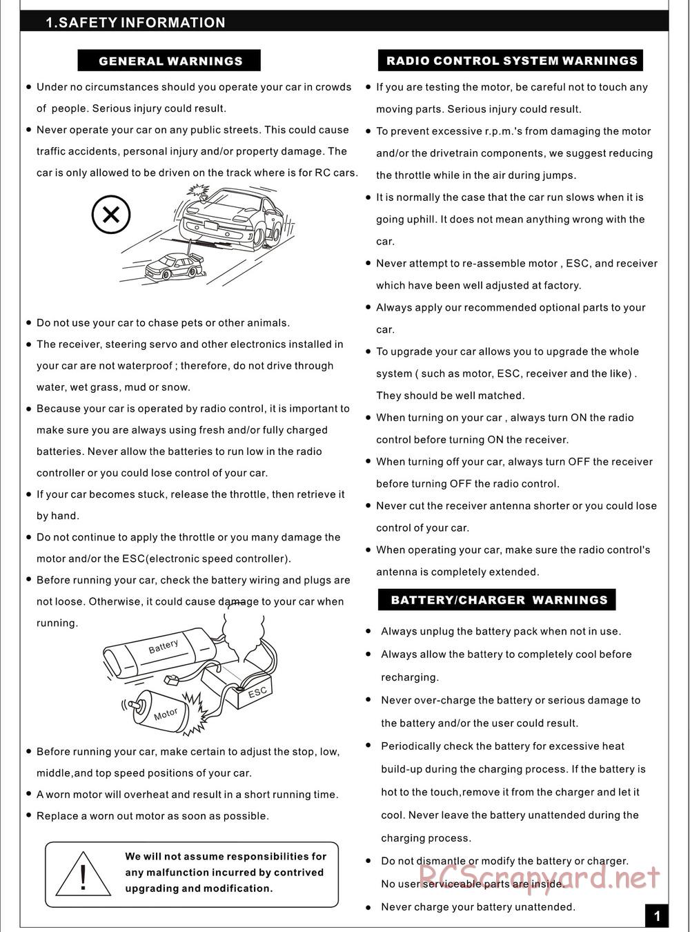 Redcat Racing - Tremor 18E - Manual - Page 2