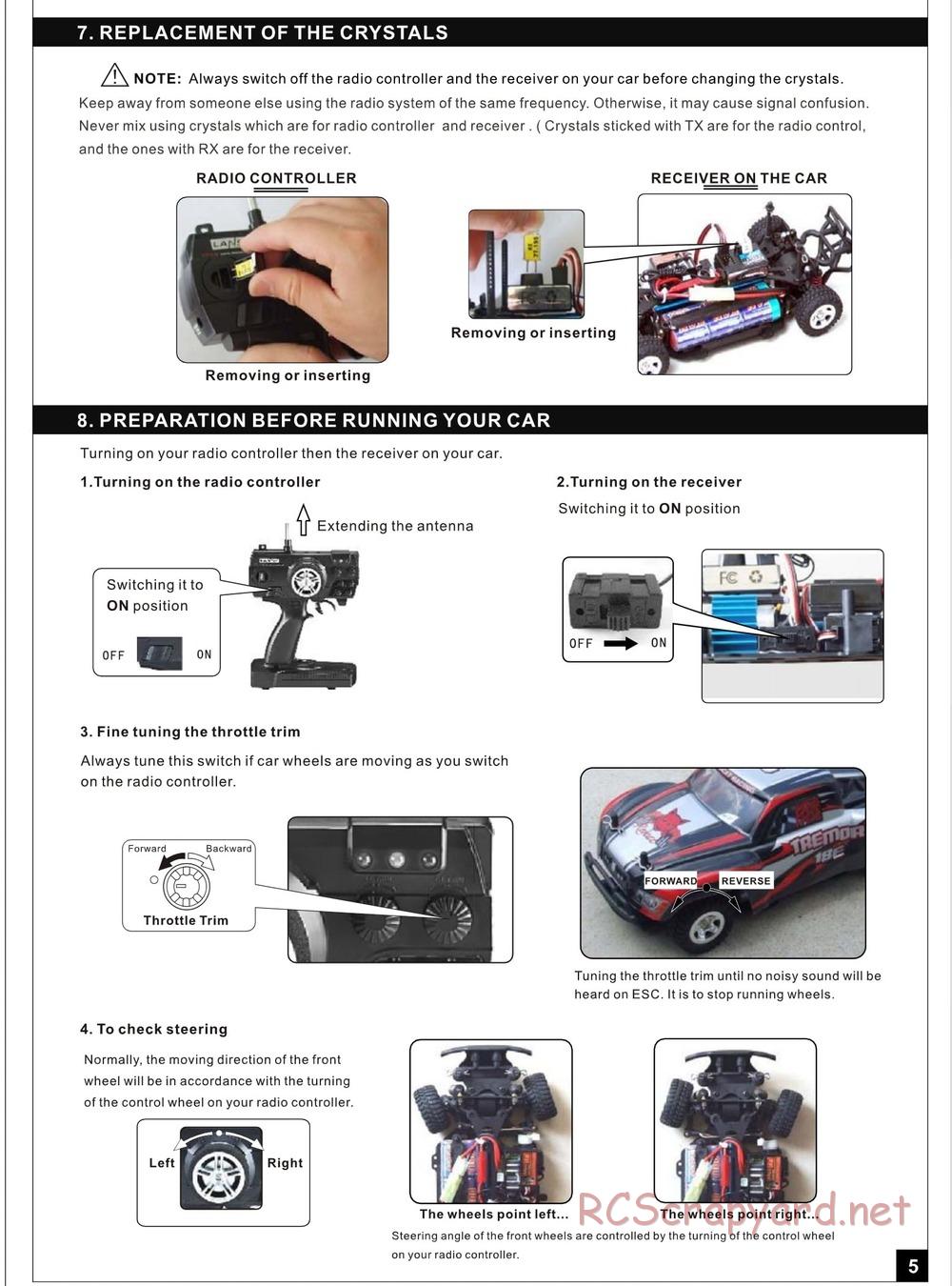 Redcat Racing - Tremor 18E - Manual - Page 6