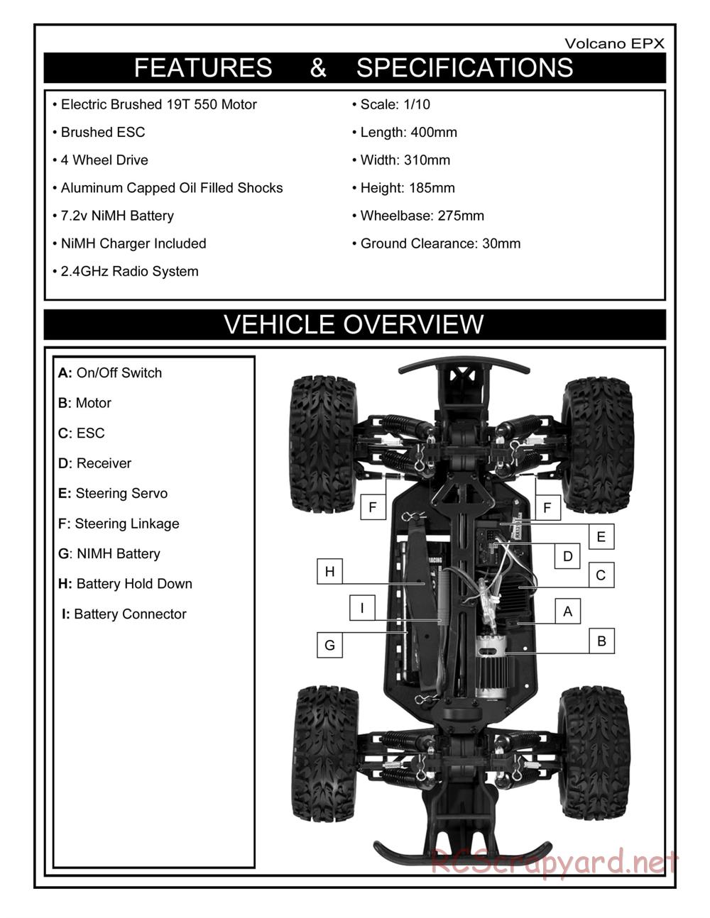 Redcat Racing - Volcano EPX - Manual - Page 3