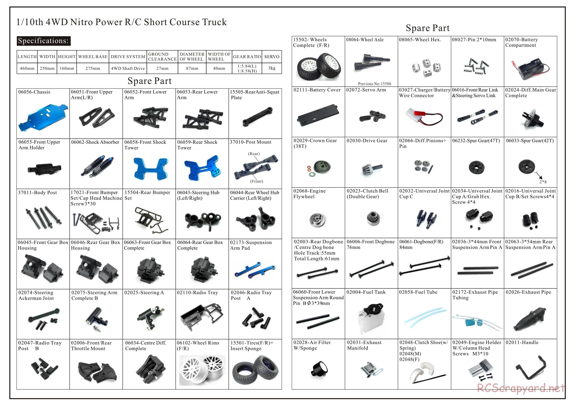 Redcat Racing - Vortex SS - Exploded View - Page 1