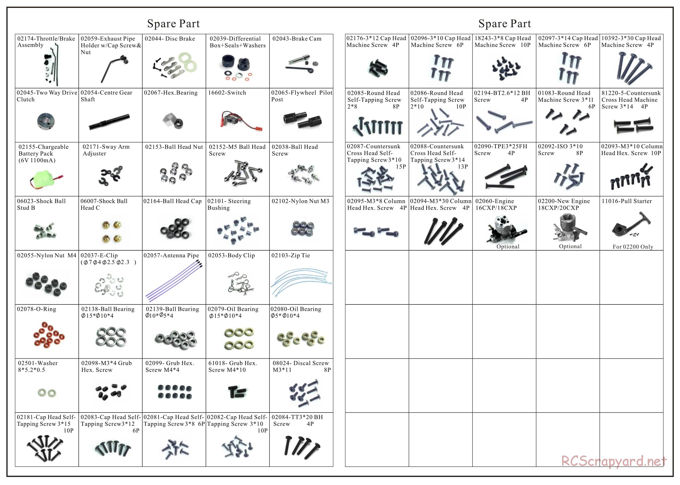 Redcat Racing - Vortex SS - Parts List - Page 2