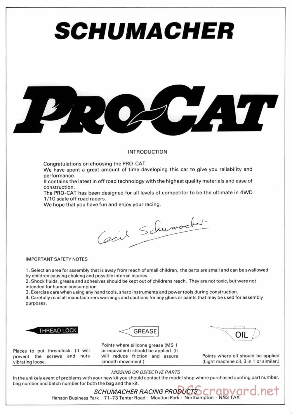 Schumacher - ProCat - Manual - Page 3