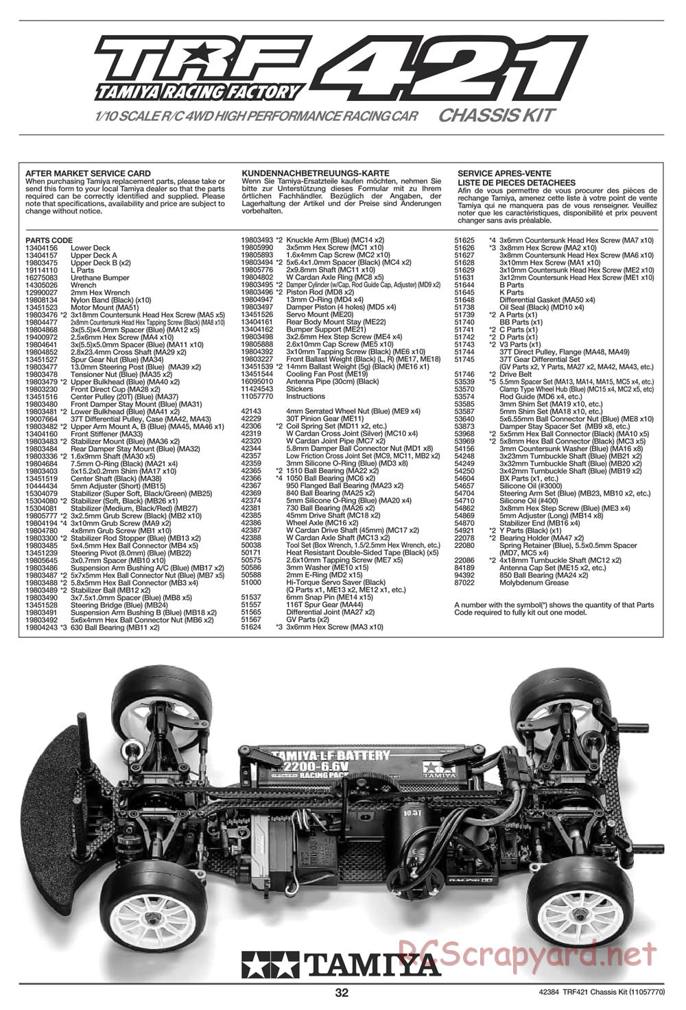 Tamiya - 42384 Chassis - Manual - Page 32