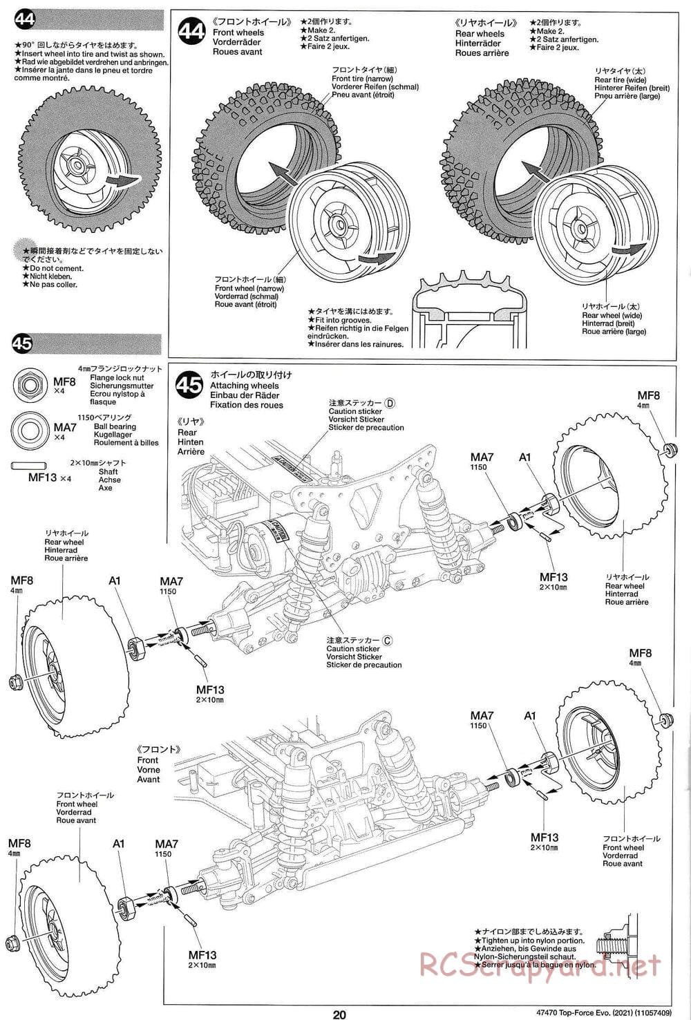 Tamiya - Top Force Evo 2021 - DF-01 Chassis - Manual - Page 20