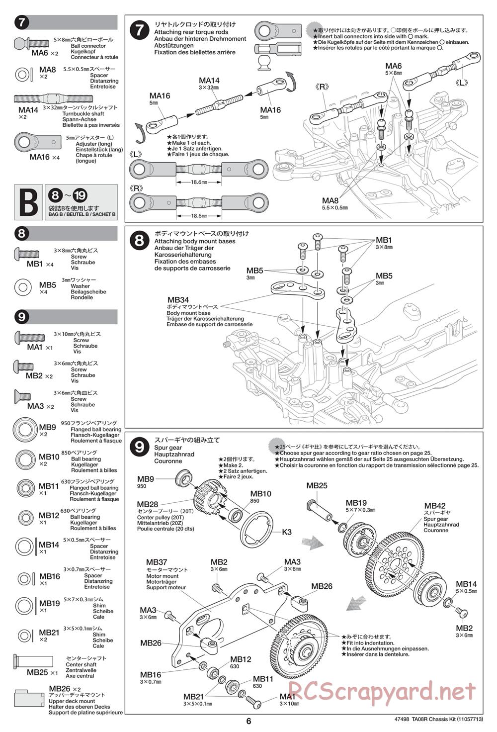 Tamiya - 47498 Chassis - Manual - Page 6