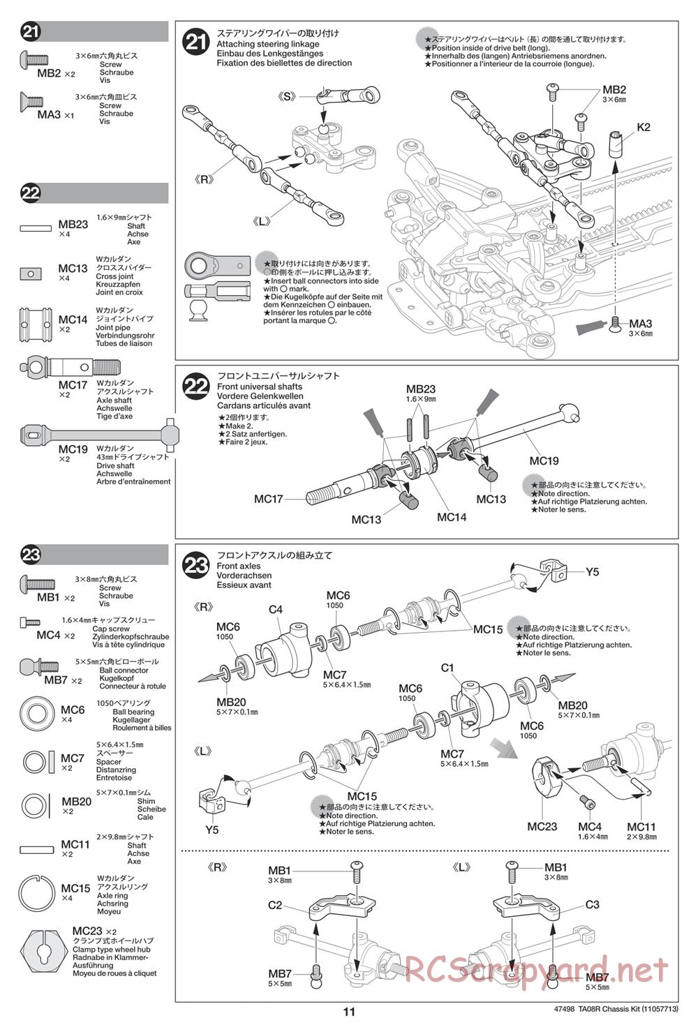 Tamiya - 47498 Chassis - Manual - Page 11