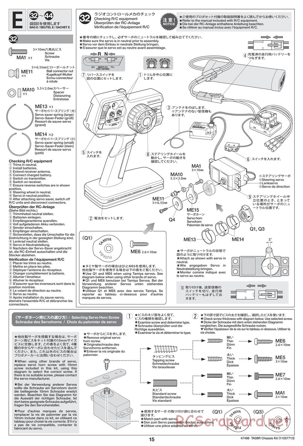 Tamiya - 47498 Chassis - Manual - Page 15