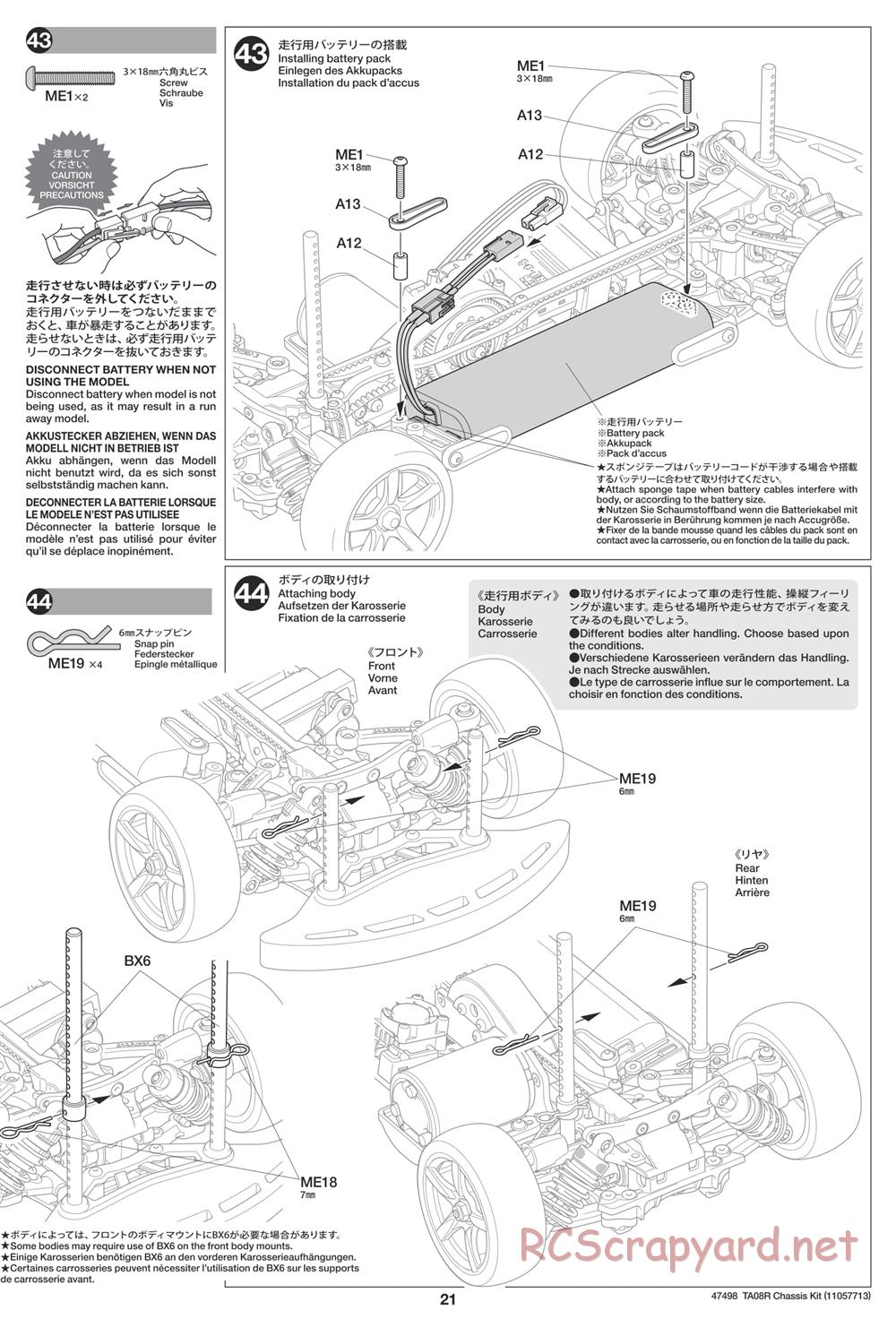 Tamiya - 47498 Chassis - Manual - Page 21