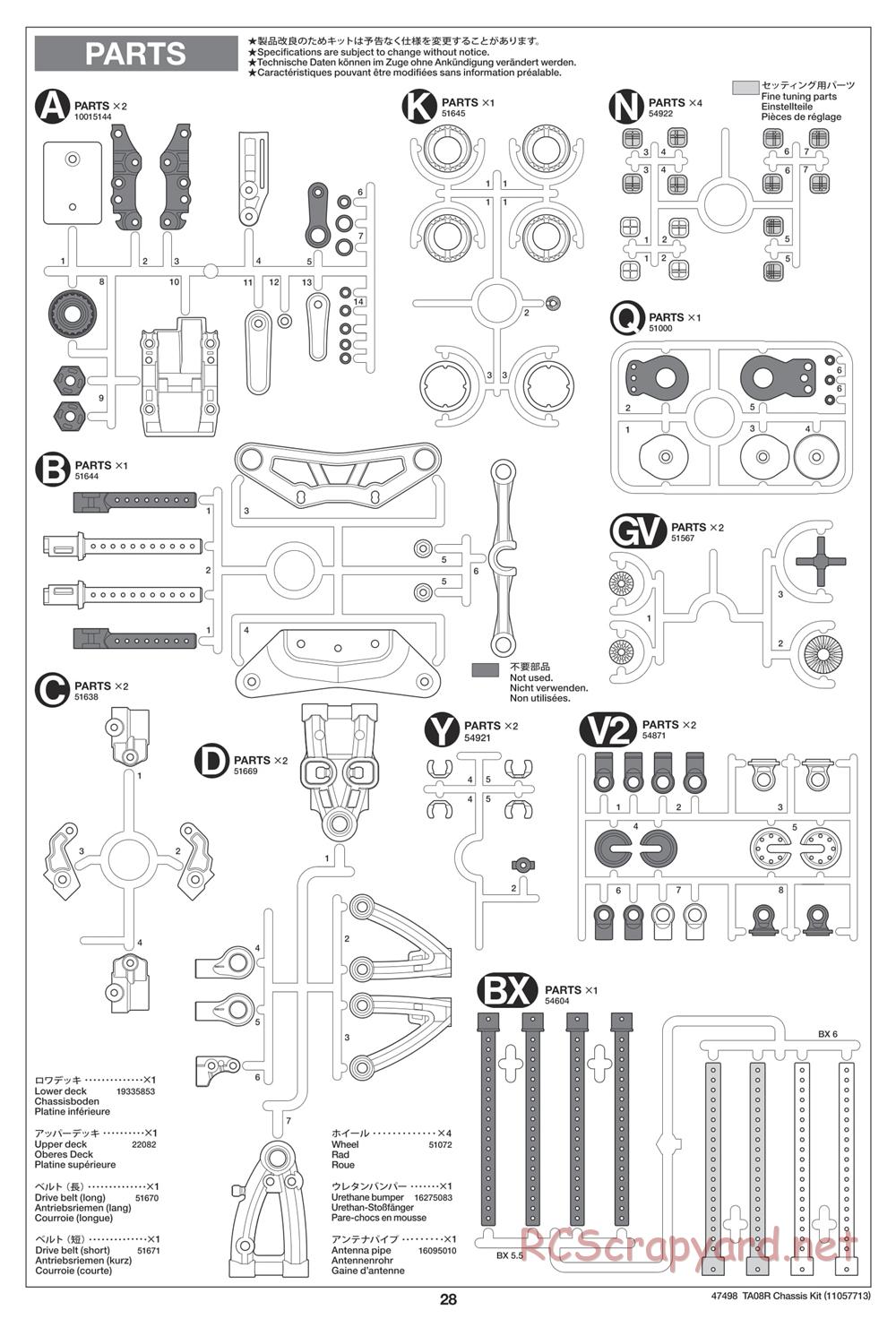 Tamiya - 47498 Chassis - Manual - Page 28