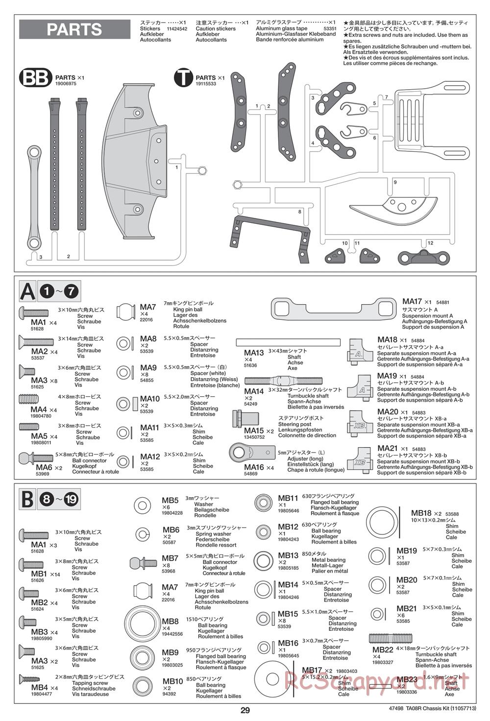 Tamiya - 47498 Chassis - Manual - Page 29