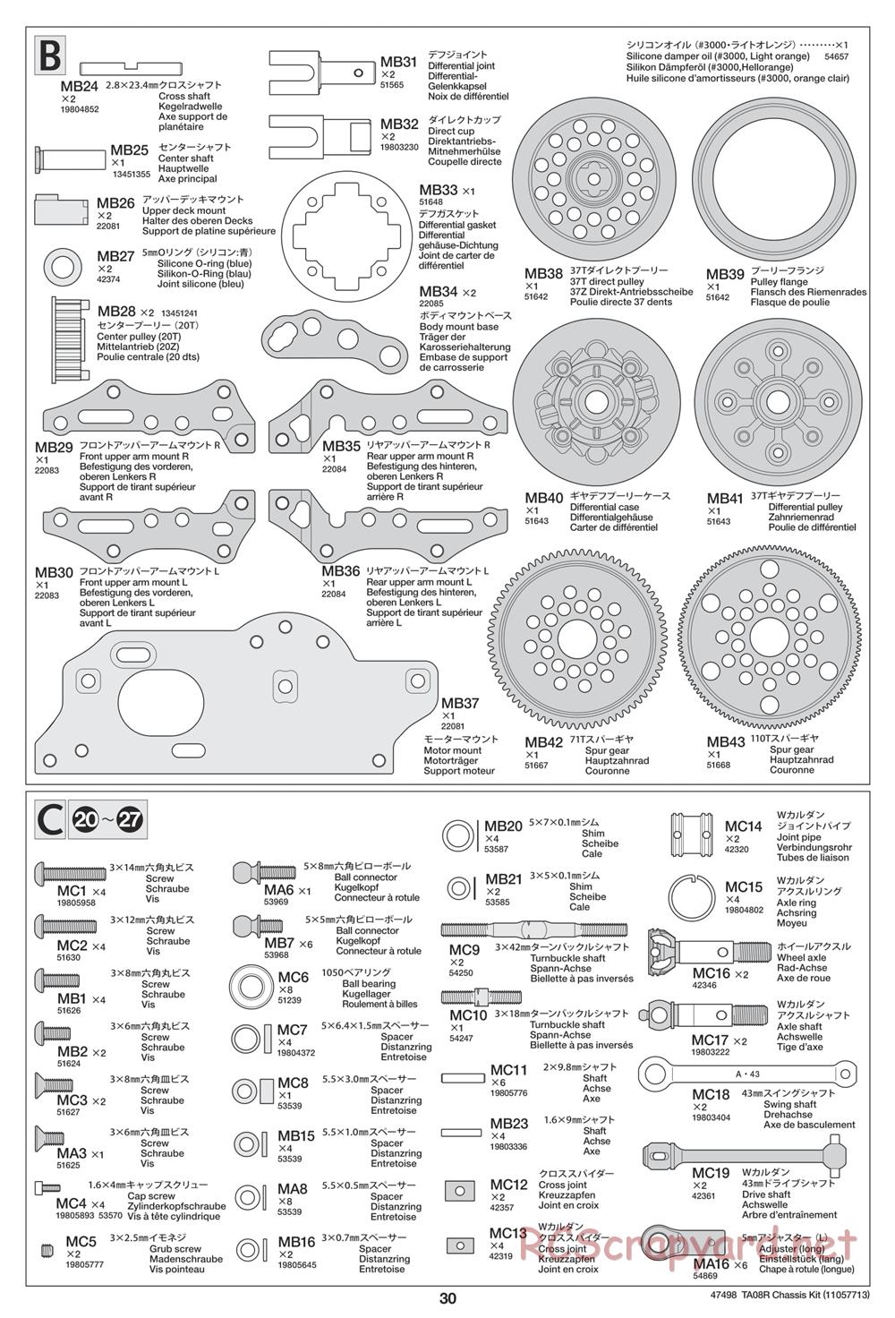 Tamiya - 47498 Chassis - Manual - Page 30