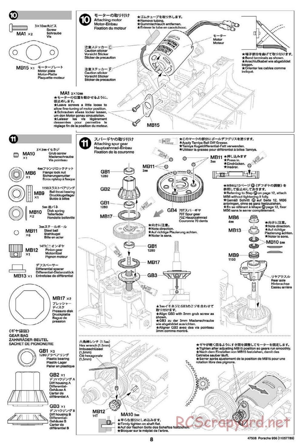 Tamiya - Porsche 956 - Group-C Chassis - Manual - Page 8