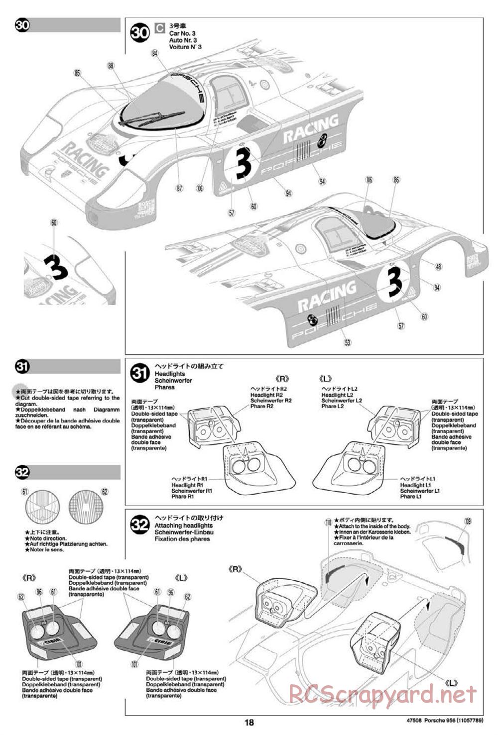 Tamiya - Porsche 956 - Group-C Chassis - Manual - Page 18