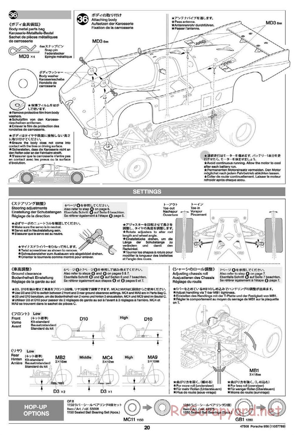 Tamiya - Porsche 956 - Group-C Chassis - Manual - Page 20