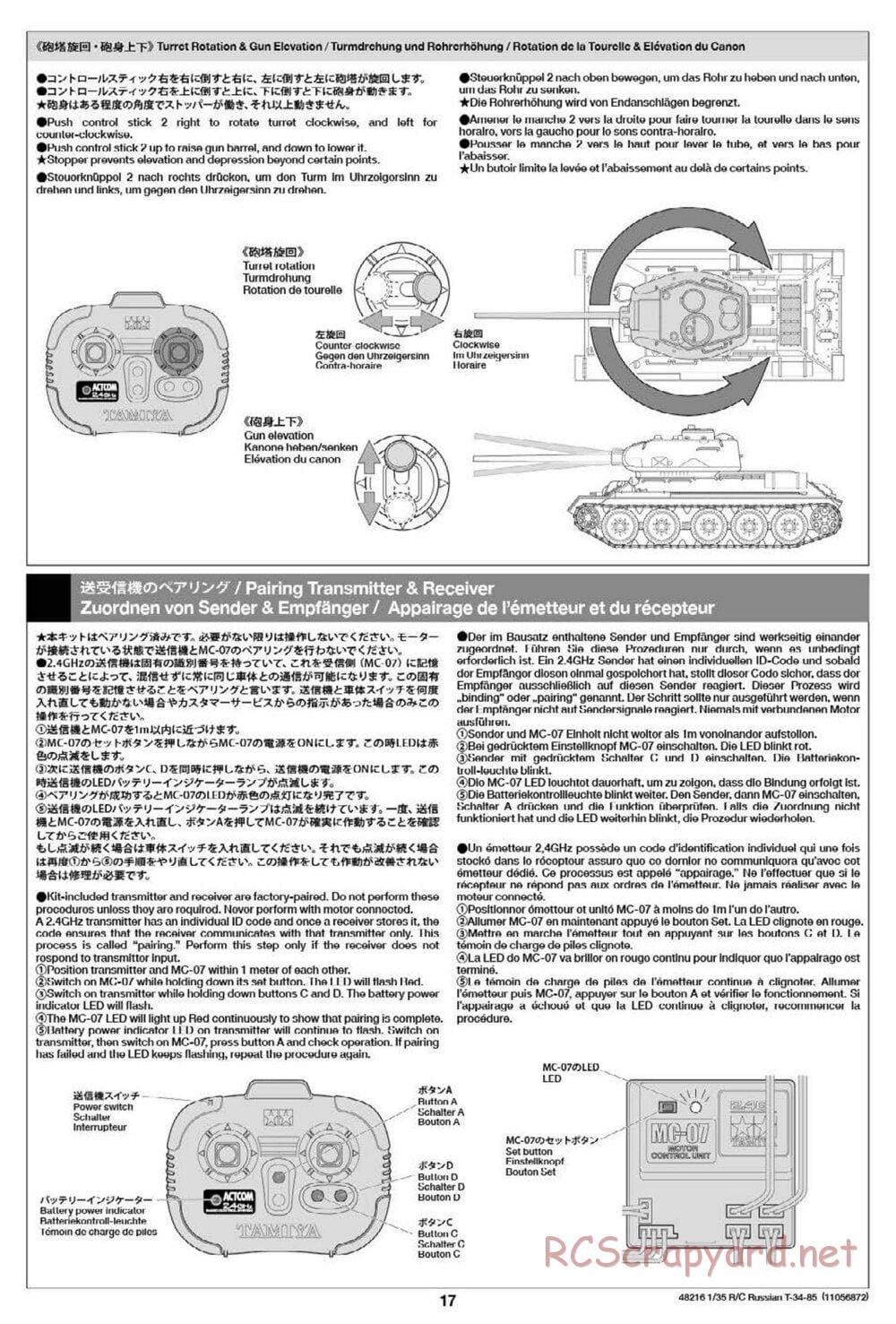 Tamiya - Russian Medium Tank T-34-85 - 1/35 Scale Chassis - Manual - Page 17