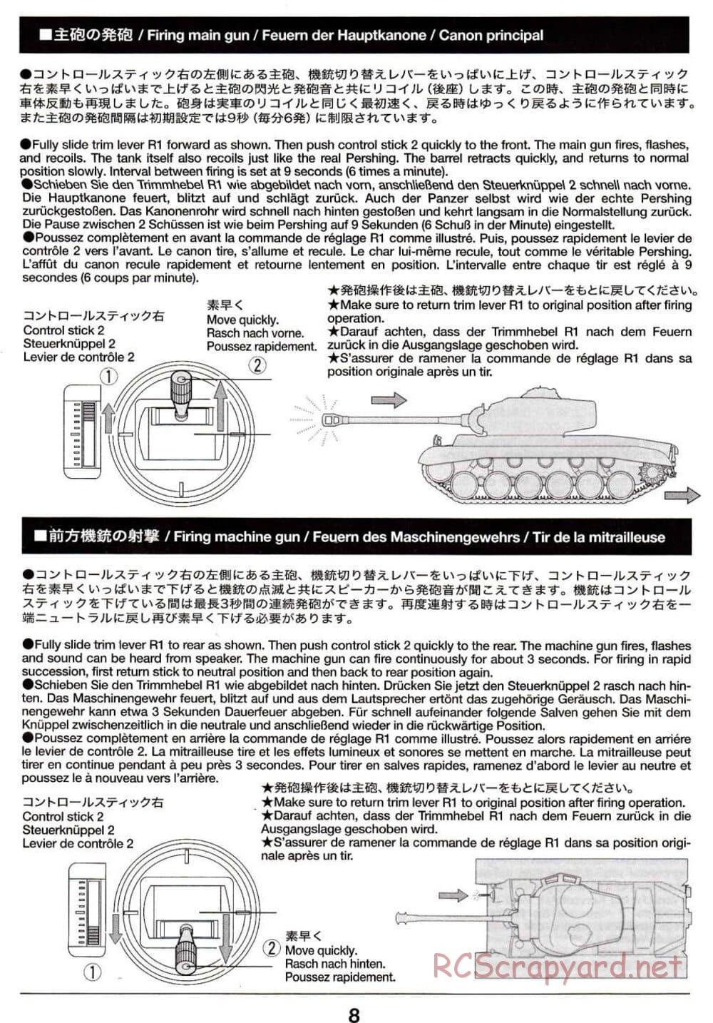 Tamiya - M26 Pershing - 1/16 Scale Chassis - Operation Manual - Page 8