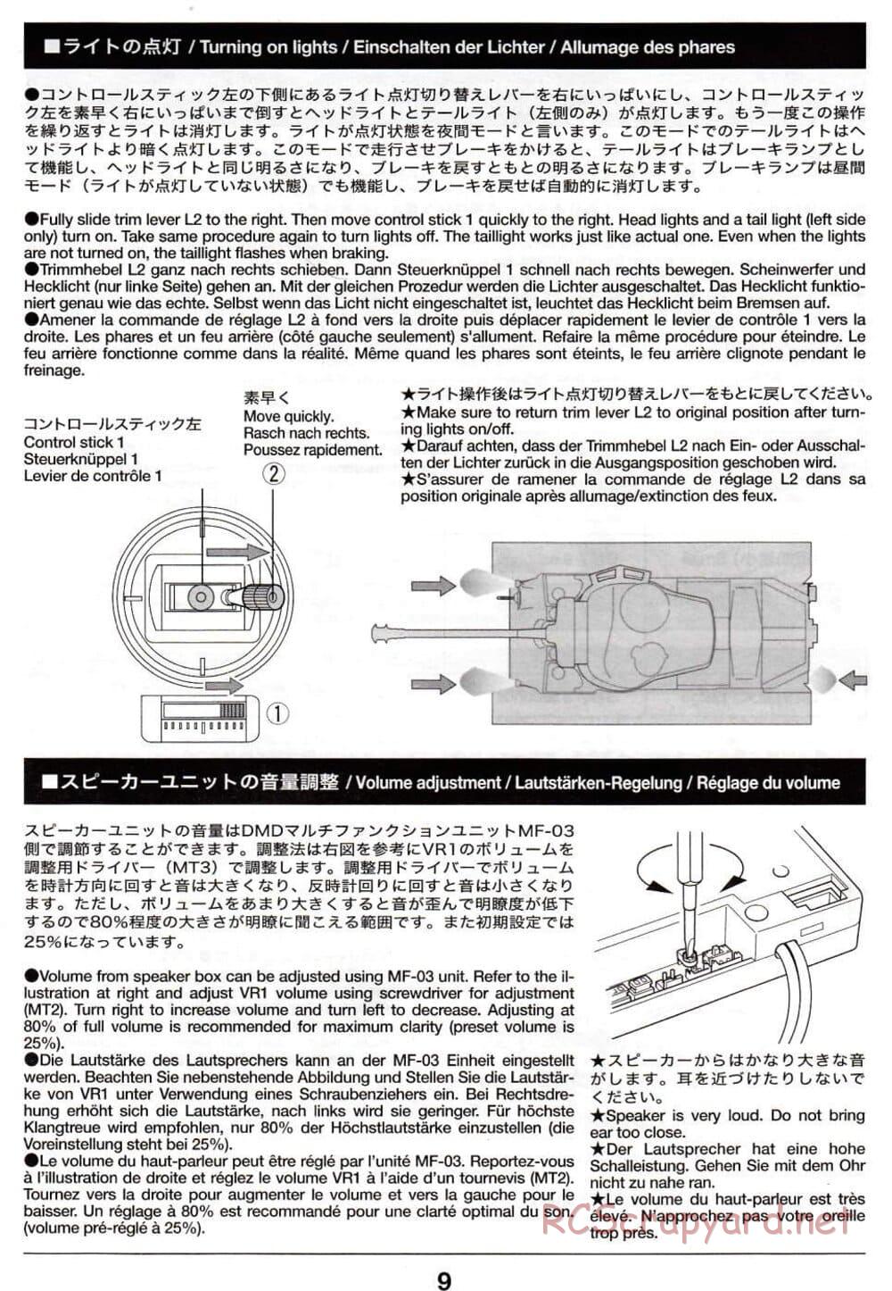 Tamiya - M26 Pershing - 1/16 Scale Chassis - Operation Manual - Page 9