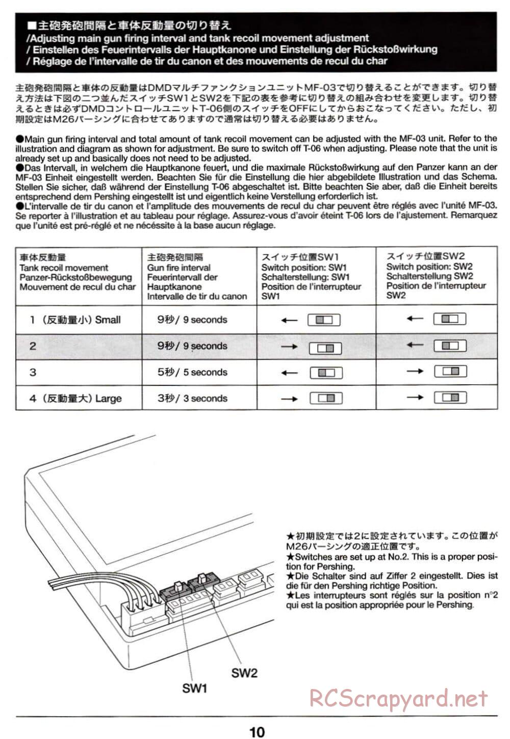 Tamiya - M26 Pershing - 1/16 Scale Chassis - Operation Manual - Page 10