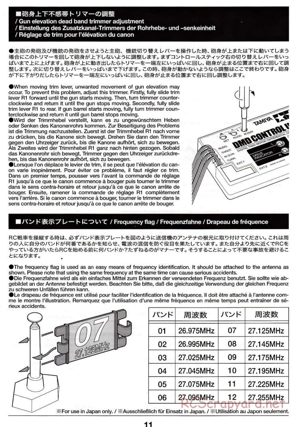 Tamiya - M26 Pershing - 1/16 Scale Chassis - Operation Manual - Page 11