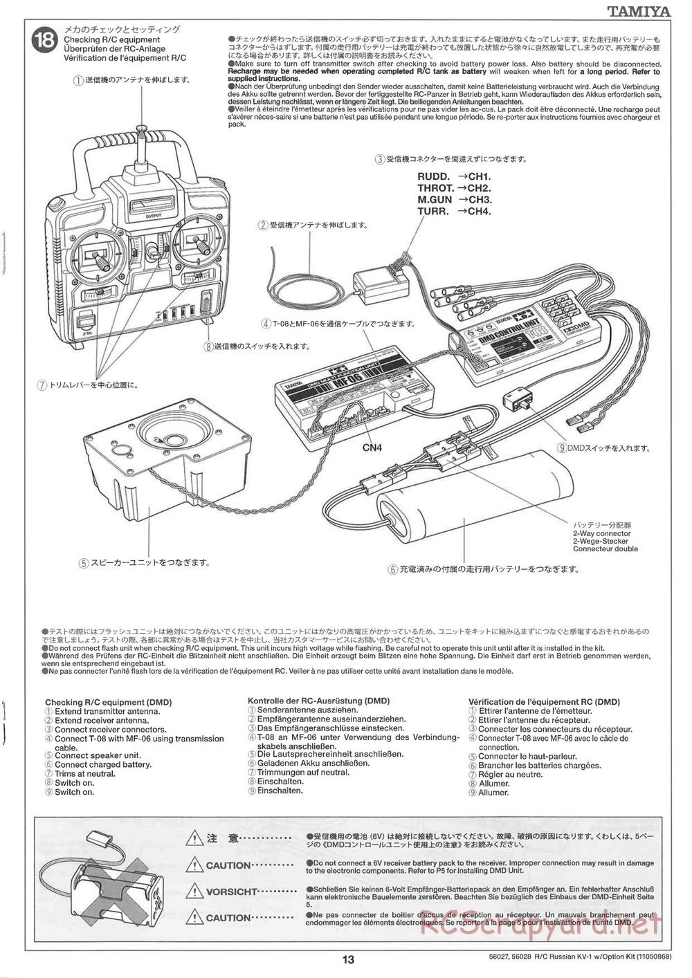 Tamiya - Russian Heavy Tank KV-1 - 1/16 Scale Chassis - Manual - Page 13