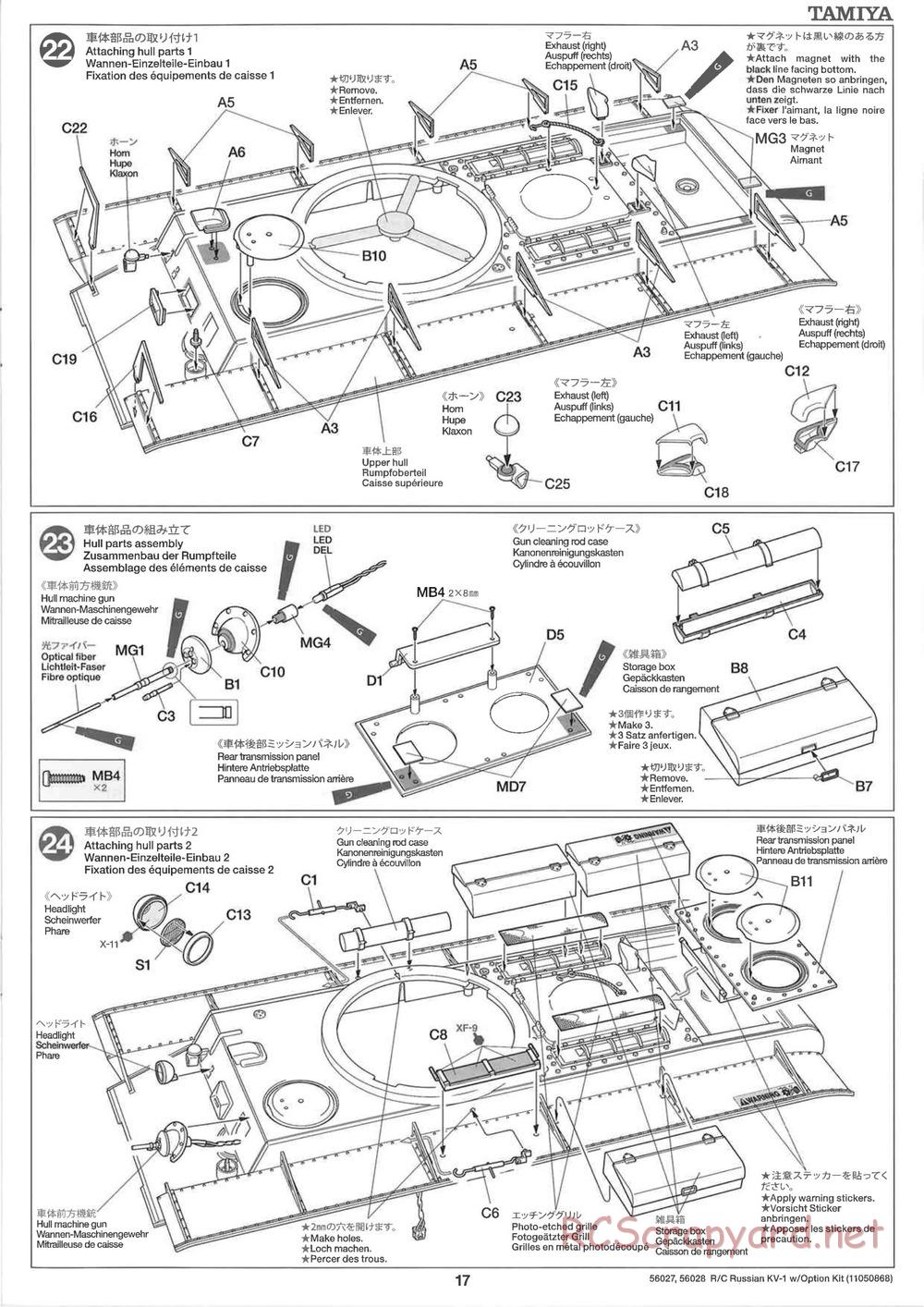 Tamiya - Russian Heavy Tank KV-1 - 1/16 Scale Chassis - Manual - Page 17