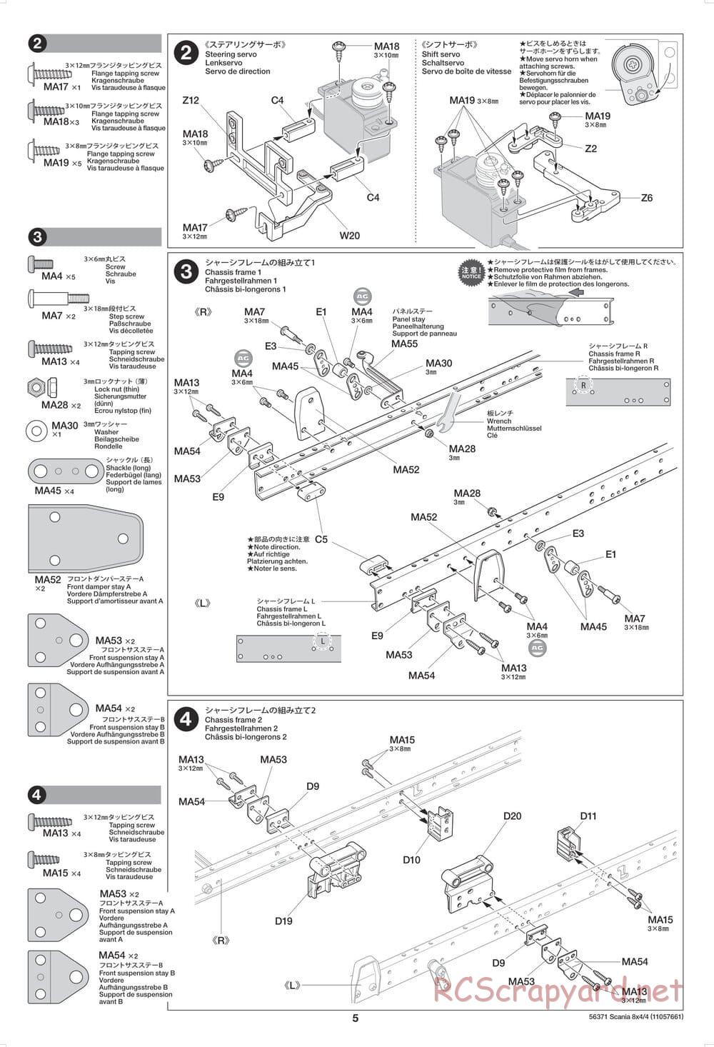 Tamiya - Scania 770 S 8x4/4 Chassis - Manual - Page 5