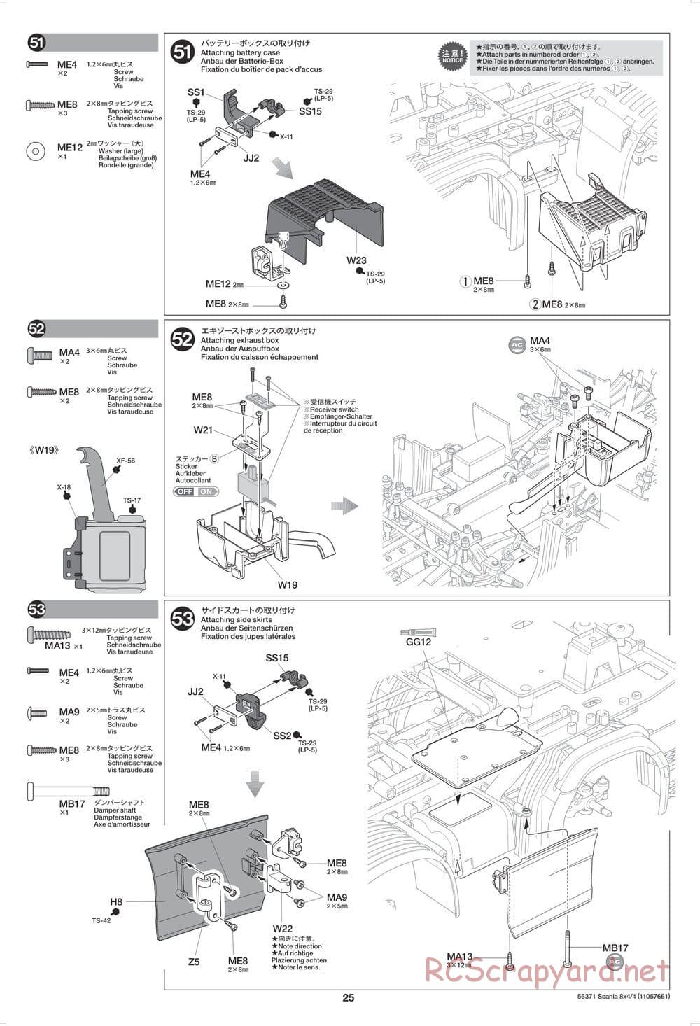 Tamiya - Scania 770 S 8x4/4 Chassis - Manual - Page 25