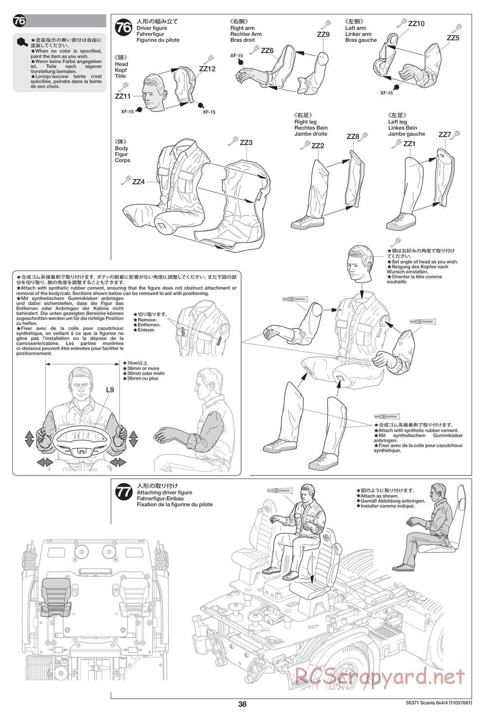 Tamiya - Scania 770 S 8x4/4 Chassis - Manual - Page 38