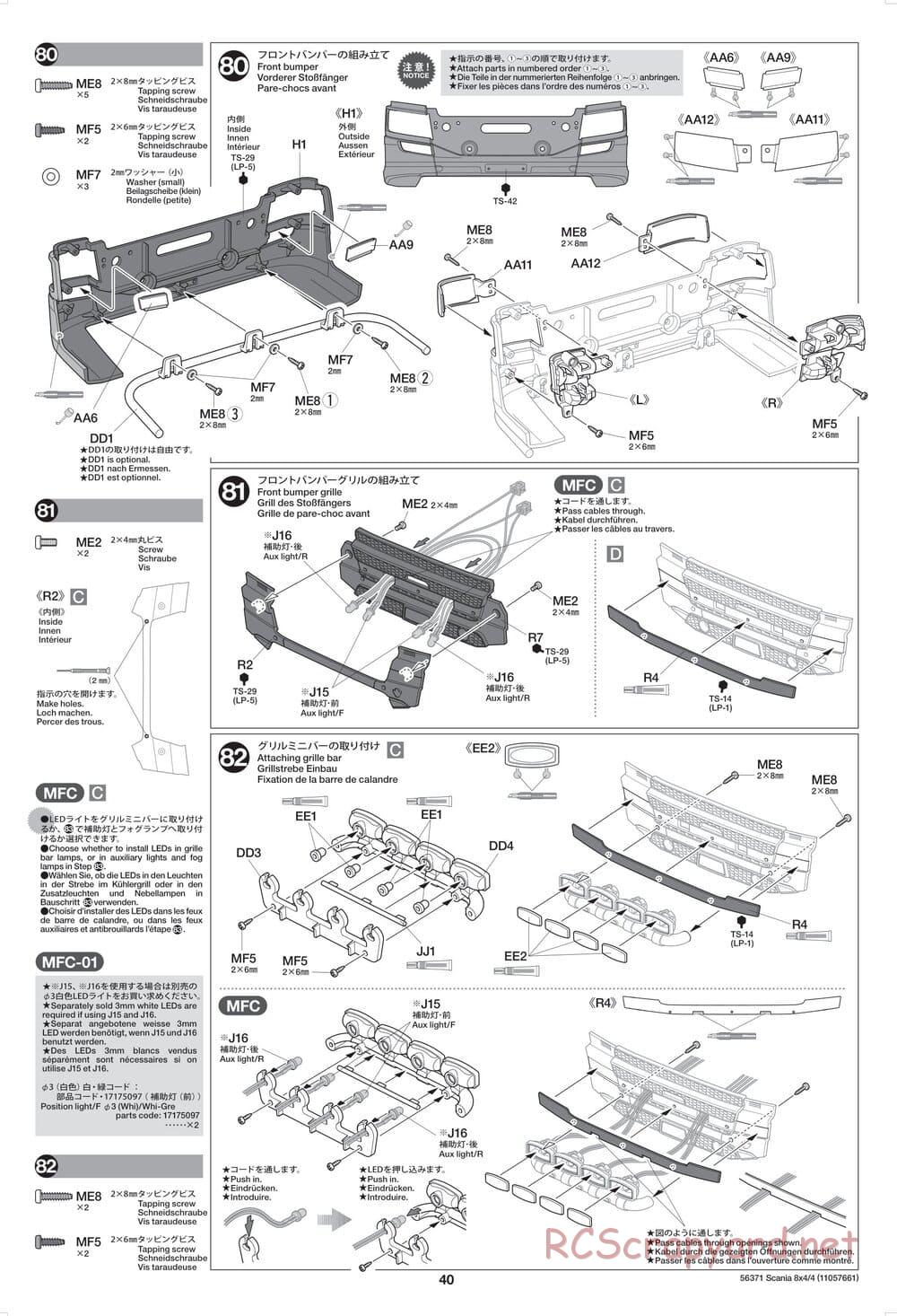 Tamiya - Scania 770 S 8x4/4 Chassis - Manual - Page 40