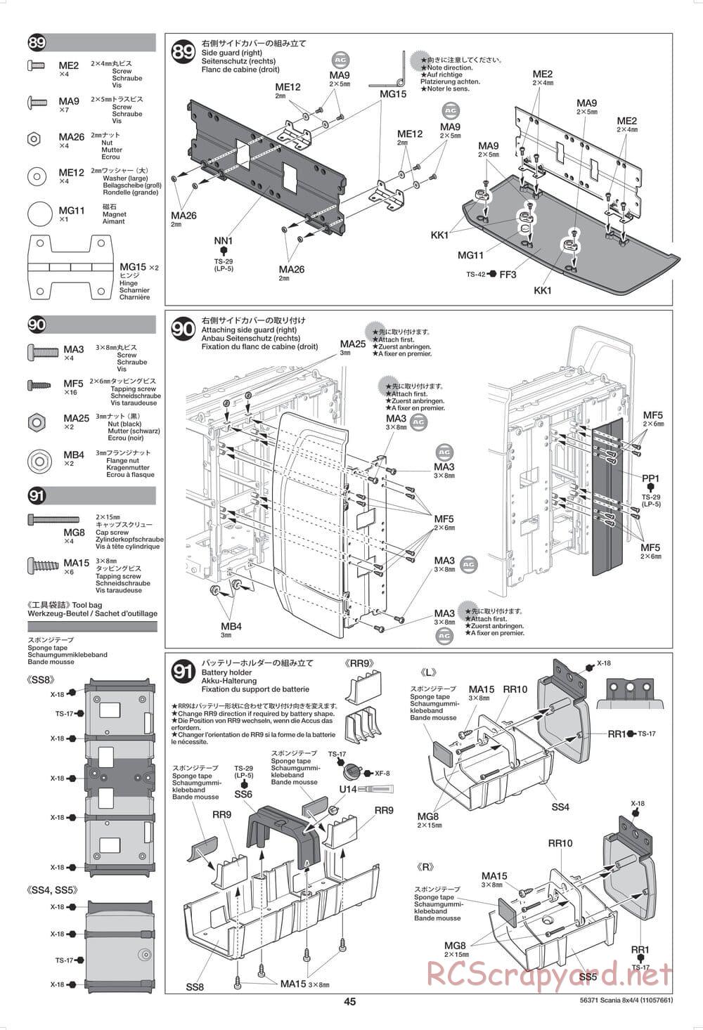 Tamiya - Scania 770 S 8x4/4 Chassis - Manual - Page 45