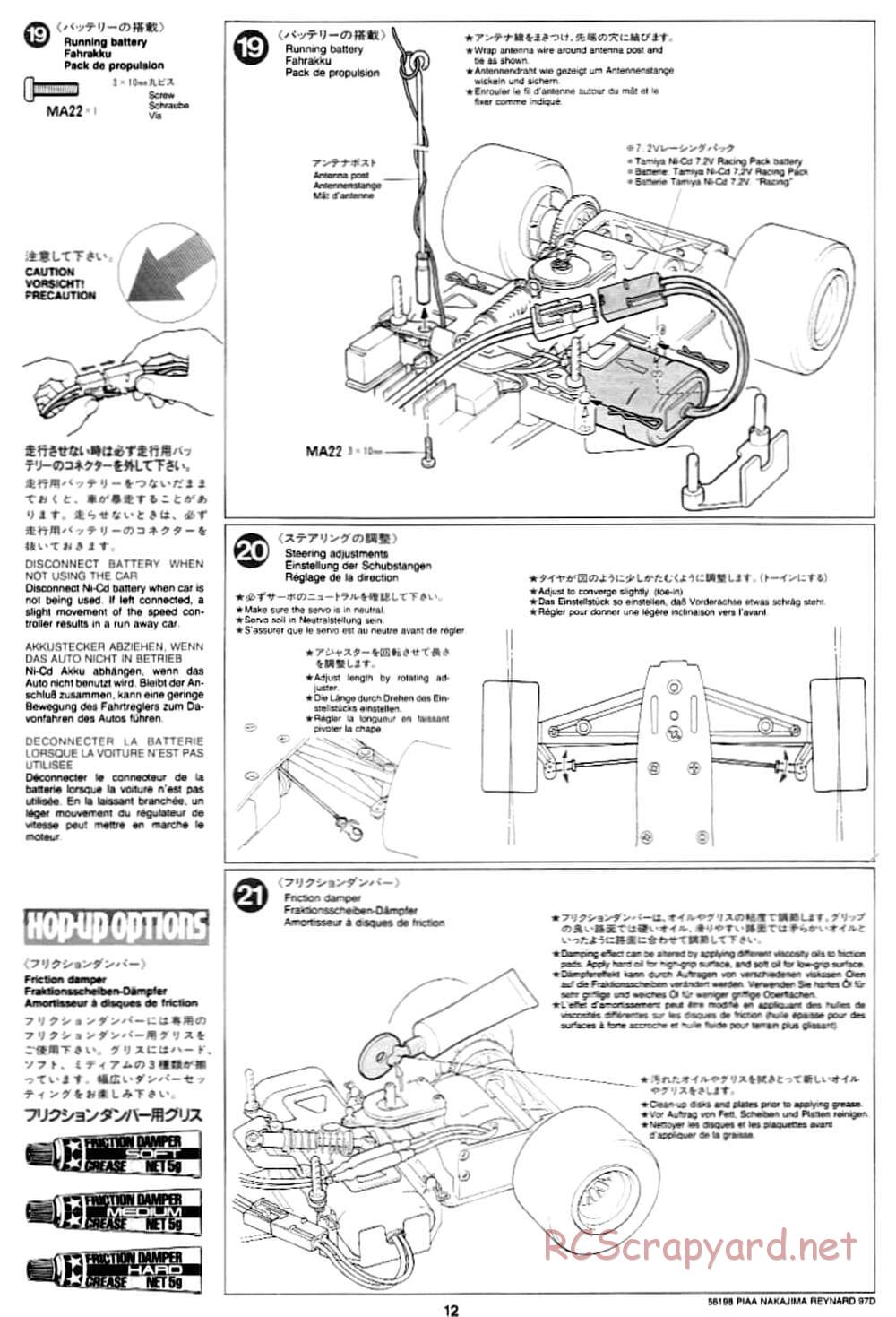 Tamiya - PIAA Nakajima Reynard 97D - F103 Chassis - Manuale - Page 12
