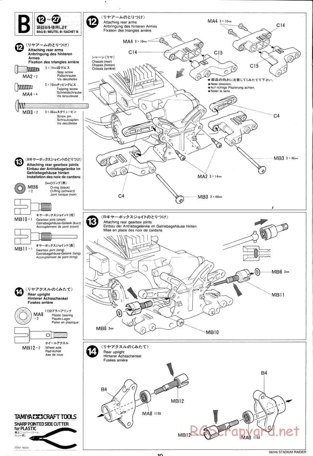 Tamiya - 58246 - Manual • Stadium Raider - TL-01 • RCScrapyard - Radio ...