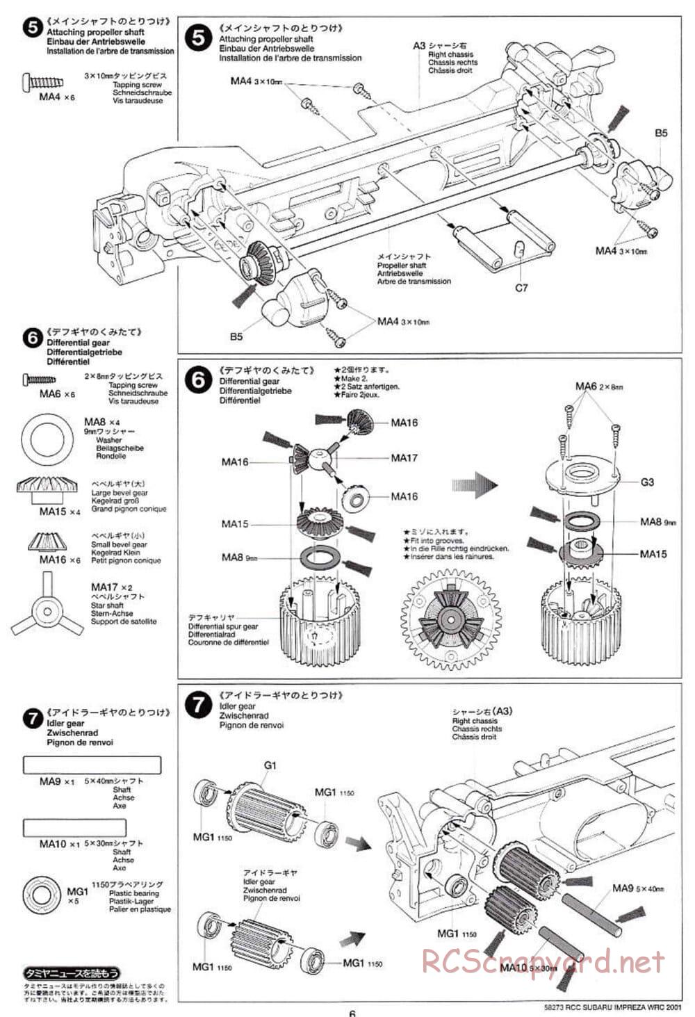 Tamiya - 58273 - Manual • Subaru Impreza WRC 2001 - TL-01 • RCScrapyard ...
