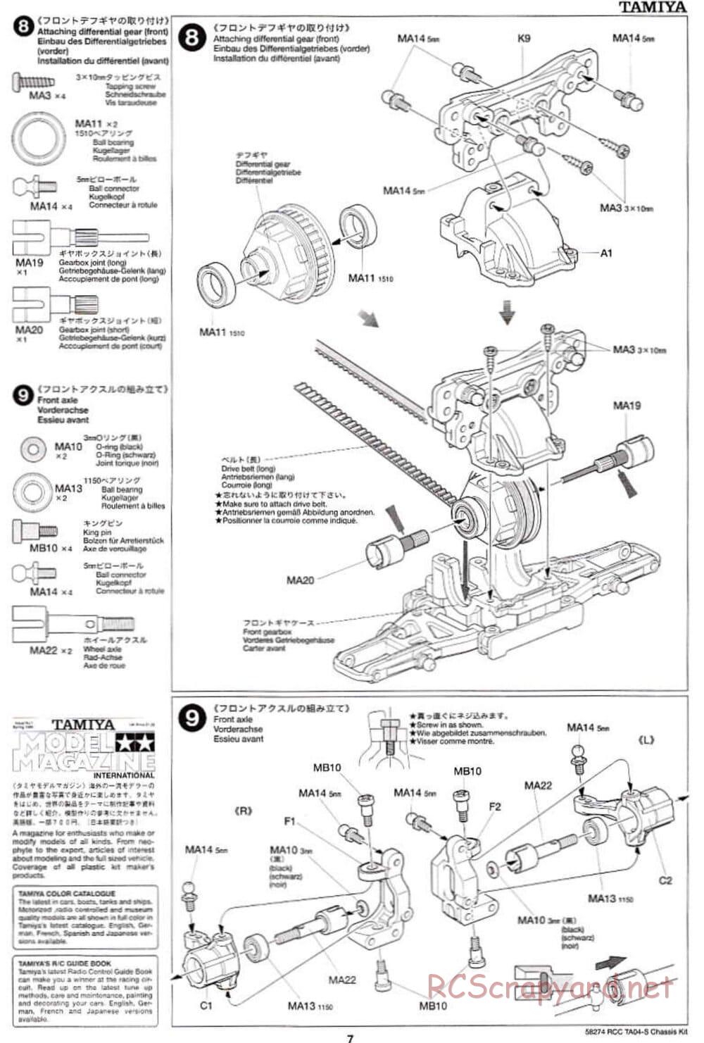 Tamiya - 58274 - Manual • TA-04S Chassis • RCScrapyard - Radio ...