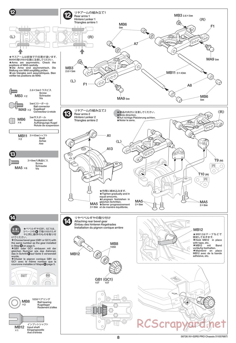 Tamiya - XV-02RS Pro Chassis - Manual - Page 8