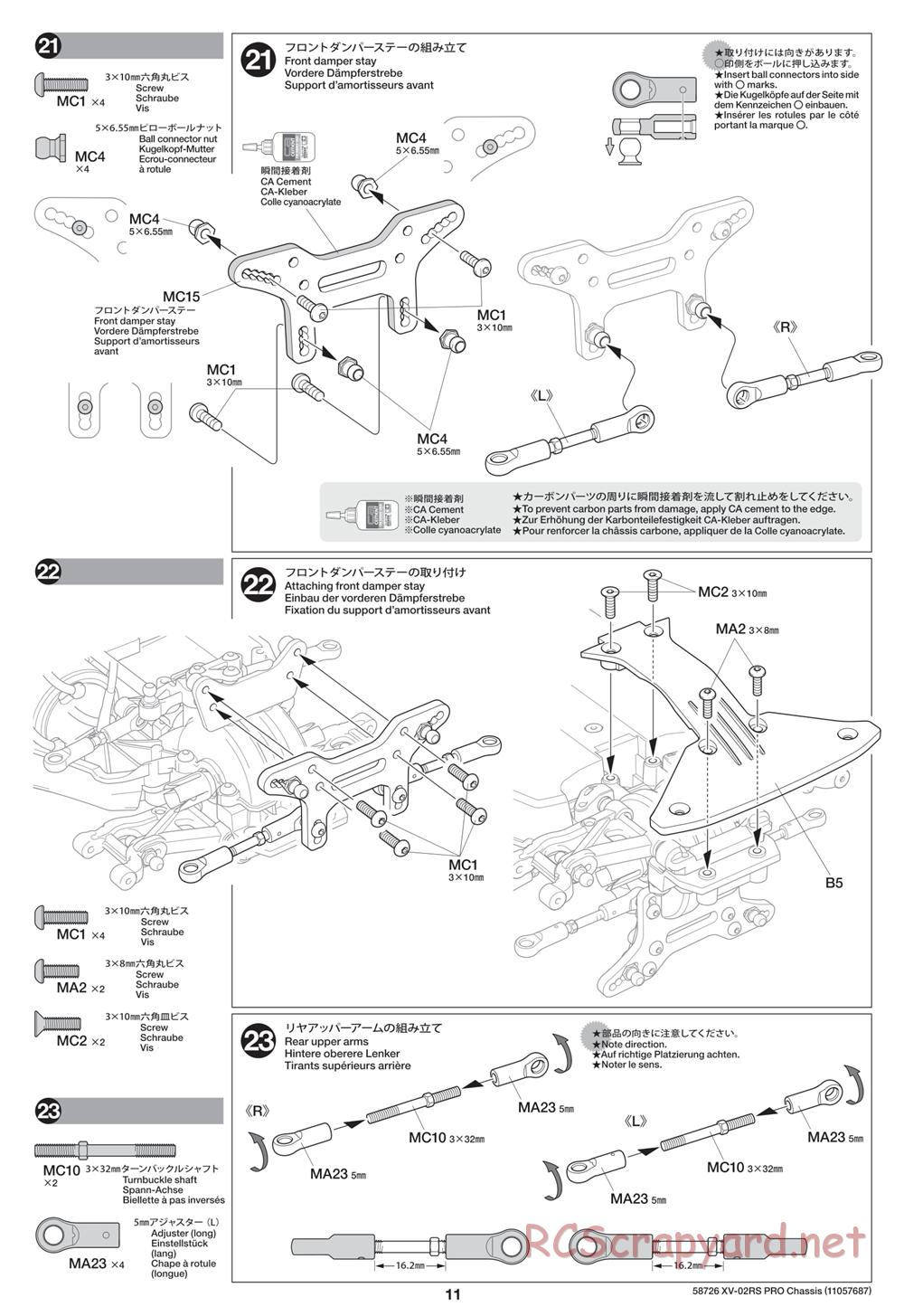 Tamiya - XV-02RS Pro Chassis - Manual - Page 11