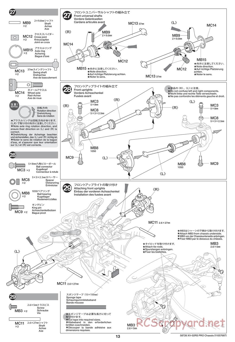 Tamiya - XV-02RS Pro Chassis - Manual - Page 13