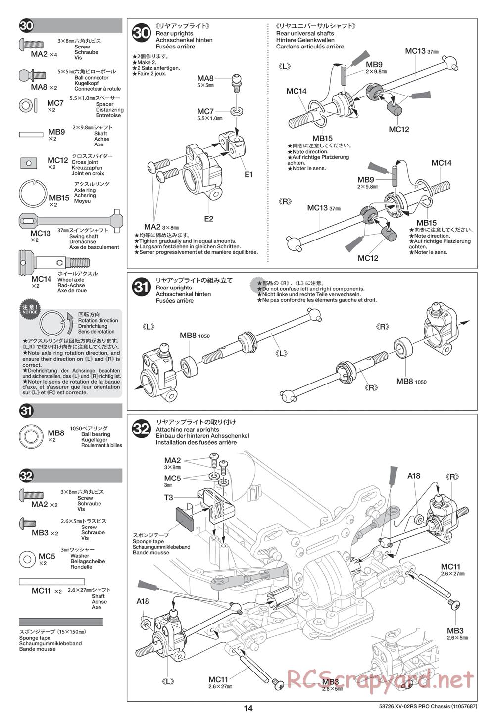 Tamiya - XV-02RS Pro Chassis - Manual - Page 14