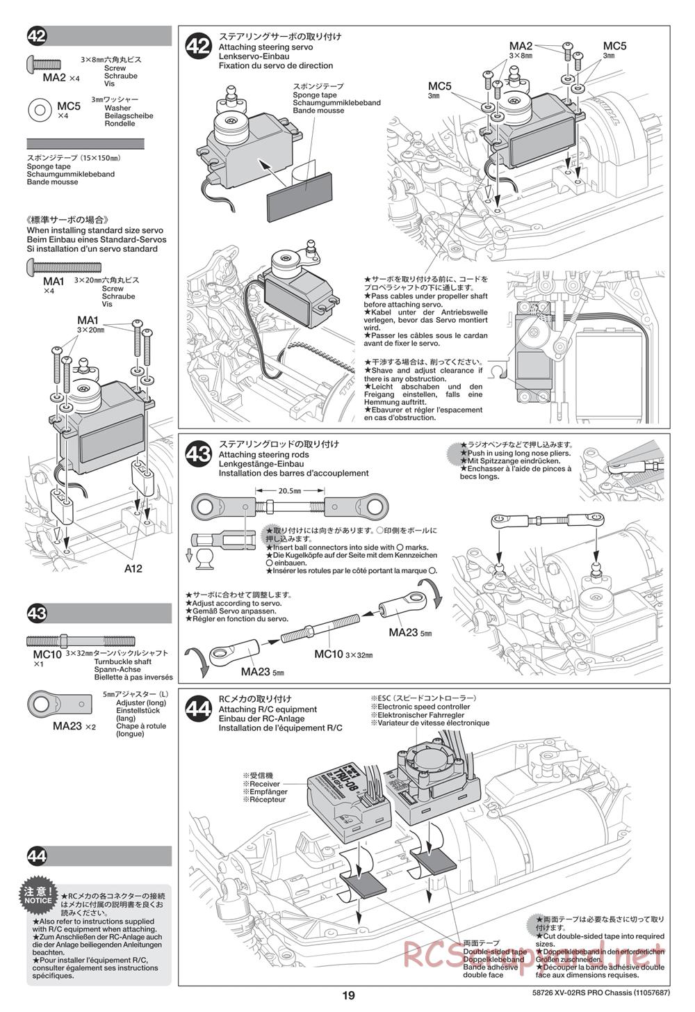 Tamiya - XV-02RS Pro Chassis - Manual - Page 19