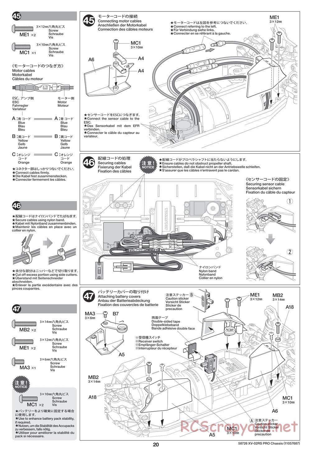 Tamiya - XV-02RS Pro Chassis - Manual - Page 20