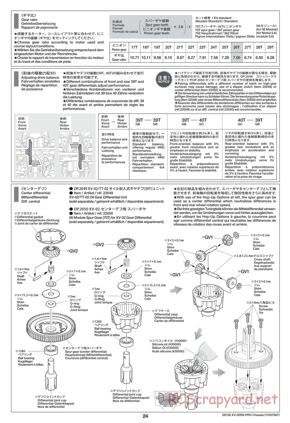 Tamiya - XV-02RS Pro Chassis - Manual - Page 24