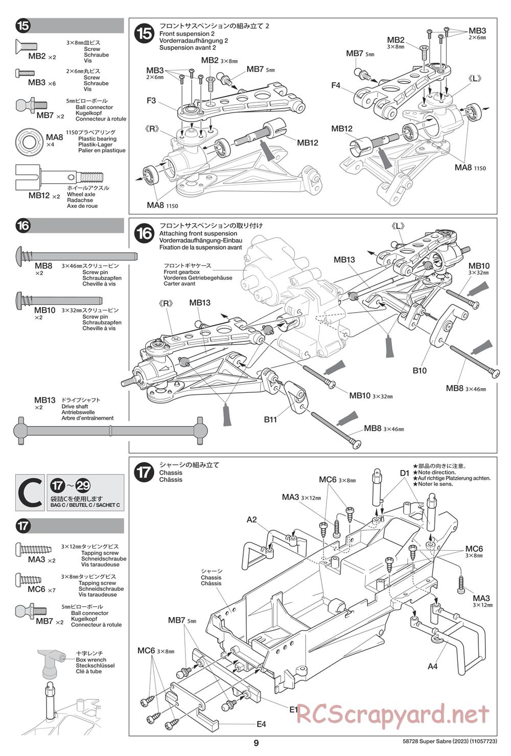 Tamiya - Super Saber (2023) Chassis - Manual - Page 9