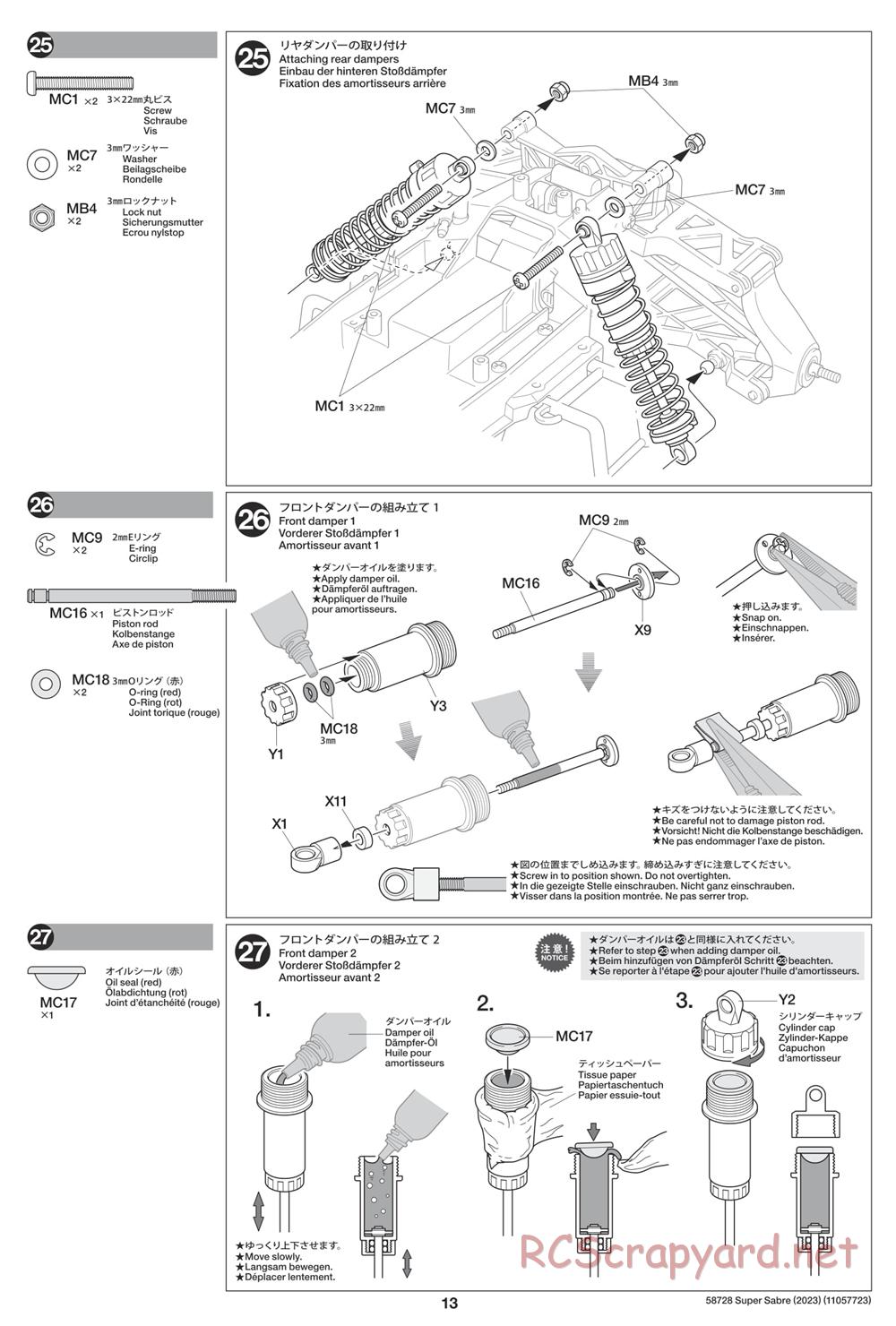 Tamiya - Super Saber (2023) Chassis - Manual - Page 13