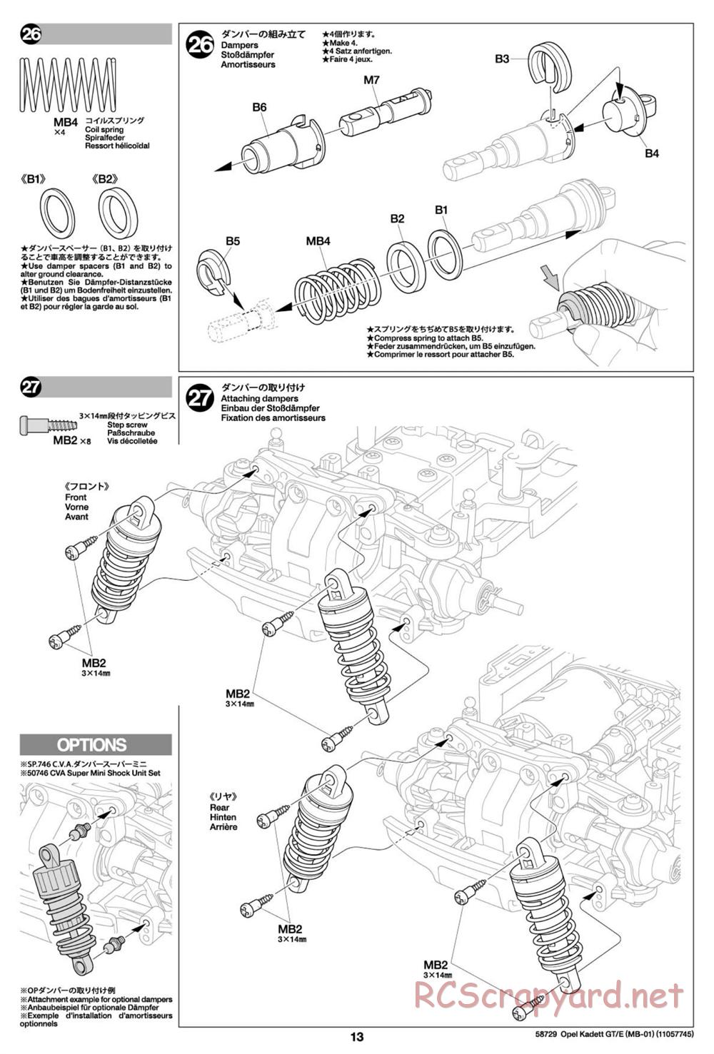 Tamiya - Opel Kadett GT/E - MB-01 Chassis - Manual - Page 13